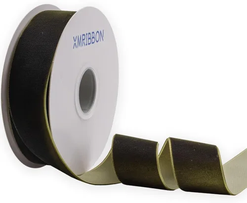 Miniatura 37 de Cinta de terciopelo azul polvoriento de una cara, carrete de 1 1/2 pulgadas por 10 yardas Azul empolvado