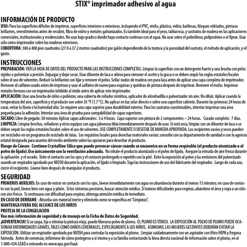 Miniatura 14 de INSL-X SXA11009A-01 Stix acrílico preparador de adhesión acuoso, 1 galón, blanco