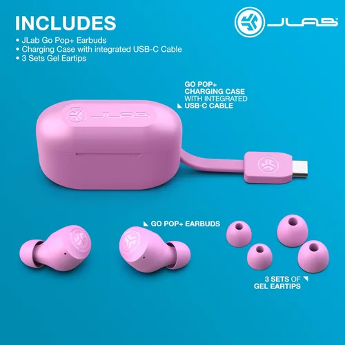Miniatura 78 de JLab Go Air Pop+ Auriculares Verdaderamente Inalámbricos, Auriculares Intraaurales, Auriculares Bluetooth, 35H de Tiempo de Reproducción, Menta