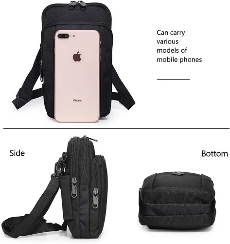Miniatura 3 de Senient Wolf impermeable de nailon multifuncional teléfono Crossbody cintura cartera viaje pasaporte bolsa