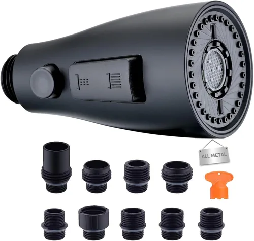 Miniatura 11 de Reemplazo de cabezal de grifo de cocina de metal, cabezal rociador desplegable de 3 funciones para grifo de cocina, boquilla rociadora de fregadero