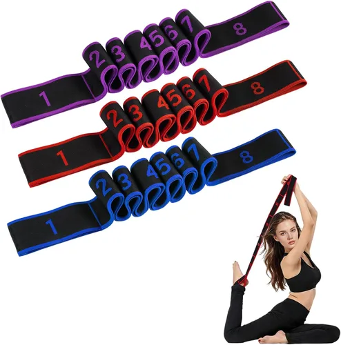 Bandas de resistencia con asas, correa de estiramiento elástica para terapia física, correa de yoga para equipo de estiramiento, bandas de