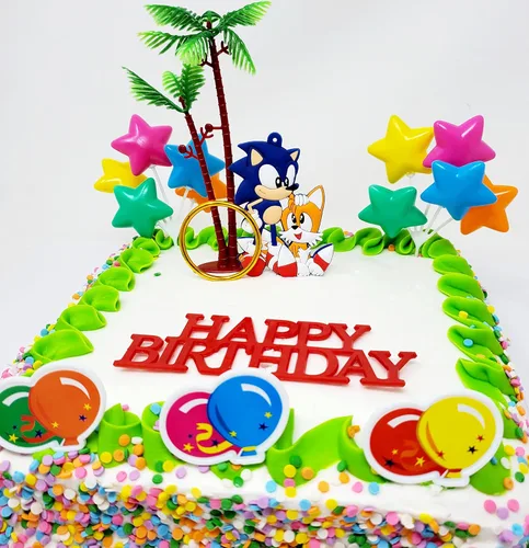 Miniatura 5 de Decoración para pastel de cumpleaños Sonic (diseño único)