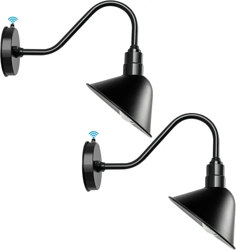 Miniatura 10 de Gooseneck-Barn Sign-Light Outdoor Store Fixture - Pantalla angular de cúpula de 8 pulgadas, luces pequeñas de pared con cucharadas del atardecer al