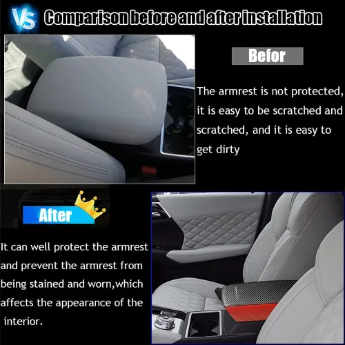 Miniatura 3 de Accesorios interiores personalizados para Mitsubishi Outlander 2022 2023 Outlander PHEV 2023 2024, cubierta de cuero para consola central