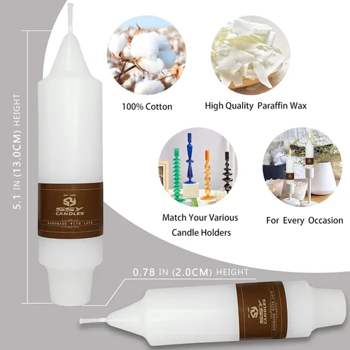 Miniatura 2 de Velas cónicas cortas de 5 pulgadas, velas sin aroma hechas a mano, juego de 4 con tiempo de combustión largo, velas retorcidas para boda, hogar