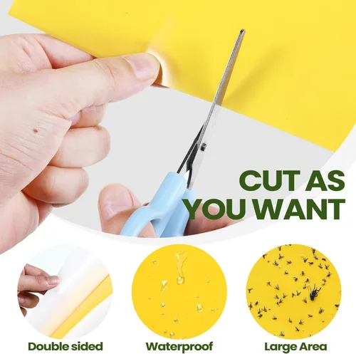 Miniatura 7 de Qualirey 50 trampas adhesivas amarillas de 6 x 8 pulgadas para mosquitos de doble cara para moscas de la fruta para plantas de interior y exterior