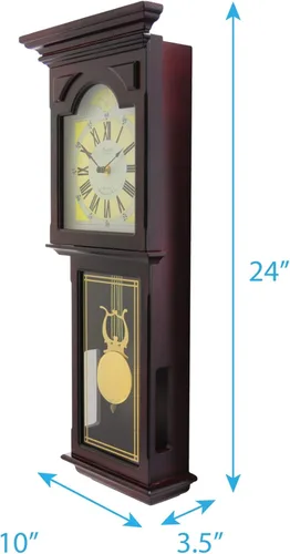 Miniatura 3 de Bedford Clock Collection Reloj de pared, marrón nogal