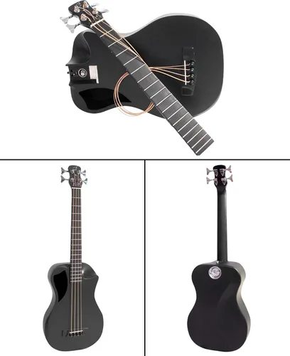 Miniatura 7 de Journey Instruments Guitarra de viaje de fibra de carbono – OB660M Guitarra acústica de bajo portátil con sistema plegable patentado – Estuche