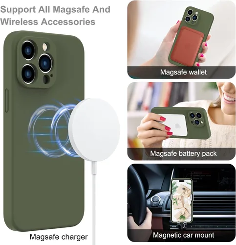 Miniatura 3 de Funda de silicona con soporte para iPhone 17 Pro [compatible con MagSafe] [Protección completa de la cámara] (6.3 pulgadas 2025), fundas de teléfono