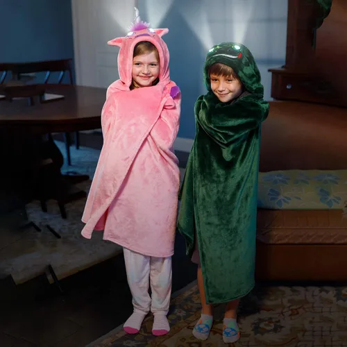 Miniatura 8 de Bright Eyes 2023 - Manta con capucha de luz LED súper suave para niños, unicornio, cálida y esponjosa, lavable a máquina