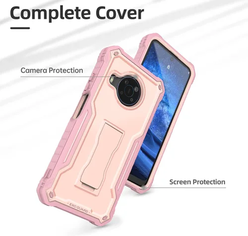 Miniatura 3 de ExoGuard Funda para Nokia X100, funda de goma a prueba de golpes de cuerpo completo con protector de pantalla de vidrio templado con soporte