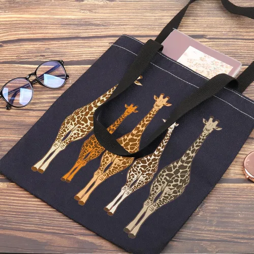 Miniatura 5 de G2TUP Bolsa de mano de jirafa amantes de la jirafa bolsa de comestibles reutilizable jirafa animal regalo de cumpleaños