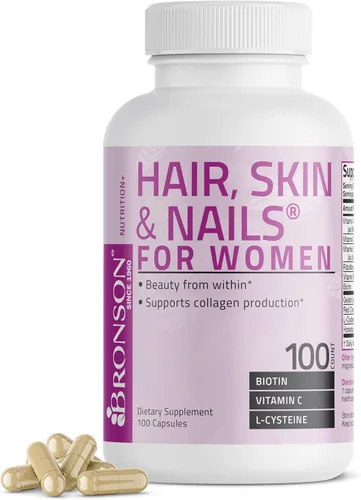 Miniatura 5 de Bronson Suplemento vitamínico extra fuerte para cabello, piel y uñas con biotina para mujeres, 100 cápsulas