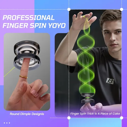 Miniatura 3 de MAGICYOYO K2 Yoyo Cristal Negro Profesional, Yoyo Sensible para Niños Principiantes con Rodamiento Extra No Sensible Yo Yo, Yoyo Pro de Plástico