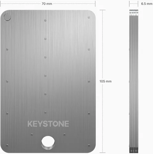Miniatura 8 de KEYSTONE Almacenamiento de semillas criptográficas, cartera de metal con cápsula de acero criptográfico, respaldo de almacenamiento en frío
