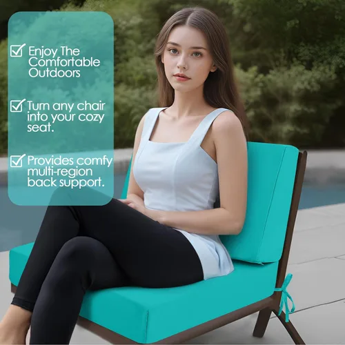 Miniatura 6 de Cojines de exterior para muebles de patio, cojín de asiento y respaldo al aire libre, cojines impermeables de repuesto para asiento profundo
