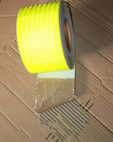 Miniatura 2 de Cinta Reflectante Amarilla Fluorescente para Exteriores Impermeable de 3 Pulgadas de Ancho para Automóviles, Pegatinas Adhesivas de Seguridad
