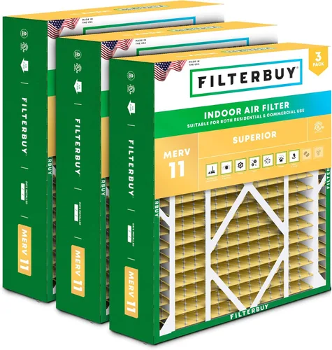 Miniatura 21 de Filterbuy Filtro de aire MERV 11 de 10 x 17 x 2 pulgadas para defensa de mascotas y alergias (paquete de 3), filtros exteriores plisados
