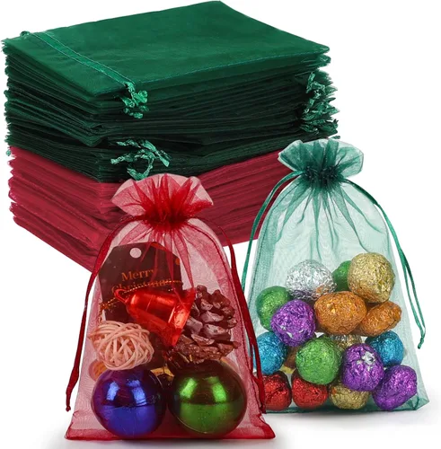 Miniatura 17 de HRX Package Bolsas de organza de 4 x 6 pulgadas, 100 unidades, bolsas de malla para joyas, bolsas de regalo con cordón para dulces, bolsitas