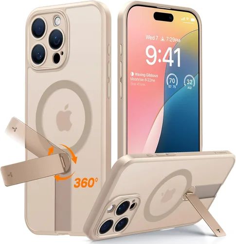 Miniatura 12 de TORRAS Funda magnética con soporte de 360° para iPhone 16, protección completa de la cámara, compatible con MagSafe, protección contra caídas