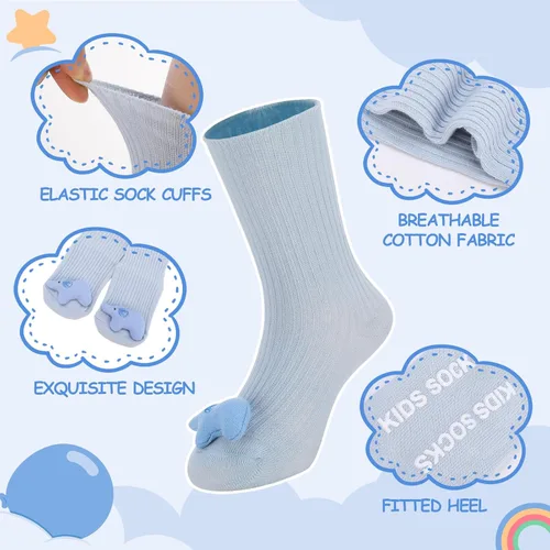 Miniatura 4 de 5 pares de calcetines de bebé tontos, calcetines 3D lindos animales para niños con agarres, divertidos calcetines locos regalos para baby showers