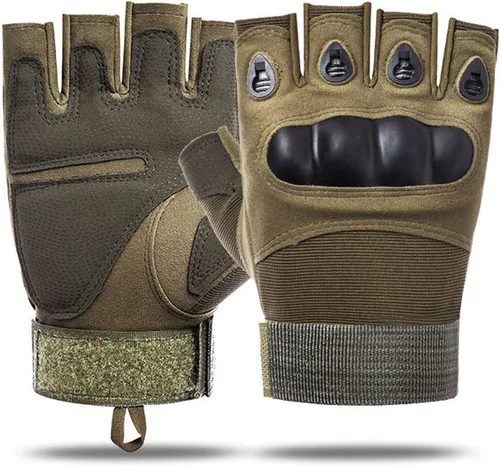 Miniatura 8 de SUJAYU Guantes de entrenamiento sin dedos para hombres con protección de nudillos para deportes al aire libre