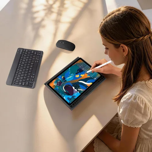 Miniatura 8 de Funda de teclado para Samsung Galaxy Tab A9 Plus de 11.0 pulgadas (SM-X210/X215/X216/X218), teclado desmontable recargable con cubierta de puerto