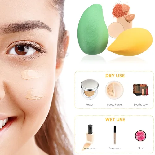 Miniatura 6 de FOMIYES Mango en forma de esponja 4pcs belleza huevo maquillaje Miss esponja polvo poliuretano punta punta esponja