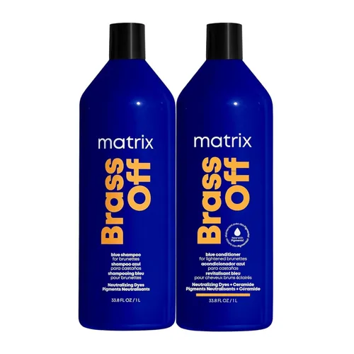 Miniatura 7 de Matrix Juego de champú y acondicionador pigmentado de latón azul apagado Elimina matices de naranja cobrizo Acondicionador tonificante