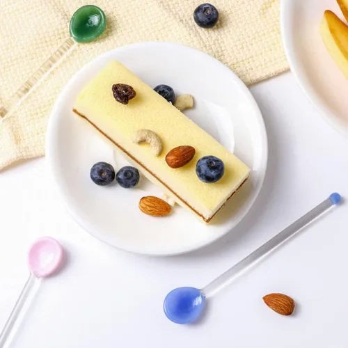 Miniatura 2 de FOMIYES Cuchara de cristal, 6 cucharas de café, varilla de agitación, cuchara mezcladora de azúcar, cucharadita de helado para café, helado, postre
