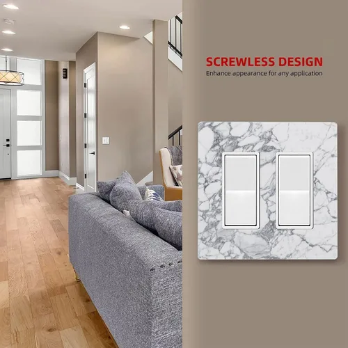 Miniatura 355 de Cubiertas de placa de pared de 3 gang con interruptor de luz de triple palanca, en negro y dorado con esplendor de oro rosa, estampado floral