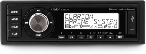 Miniatura 2 de Clarion M508 - Receptor de medios digitales marinos DIN único con Bluetooth aptX, banda meteorológica AM/FM, USB, AUX, SiriusXM-Ready, salidas RCA
