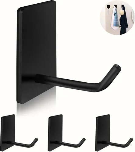Miniatura 7 de Ganchos adhesivos resistentes, ganchos de pared autoadhesivos de acero inoxidable, ganchos adhesivos para toallas para cocina y baño, ganchos