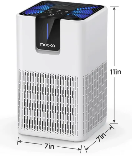 Miniatura 8 de MOOKA H13 - Purificadores de aire para el hogar, habitación grande, 1250 pies cuadrados, purificador de aire HEPA H13 para mascotas, polvo, olor