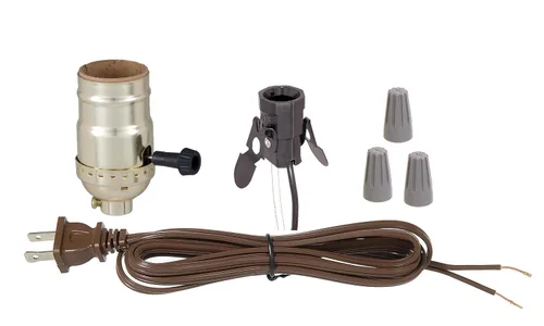 Miniatura 10 de B&P Lamp® Portalámparas de latón antiguo con juego de cables a juego y herrajes básicos