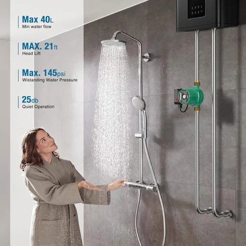 Miniatura 4 de CrestWave Bomba de recirculación de agua caliente, bomba de circulación de agua de 93 W 110 V para calentador de agua, bomba de agua caliente