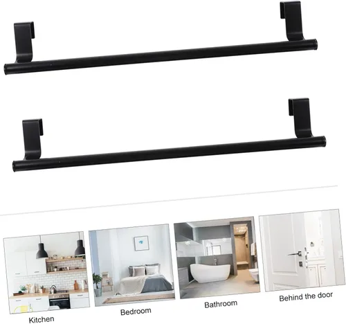 Miniatura 9 de Housoutil 2 toalleros de acero inoxidable montados en la pared multifuncionales para cocina, baño, lavandería, resistente a los arañazos, diseño
