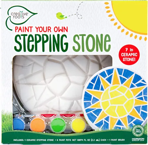 Miniatura 19 de Creative Roots Juego de piedra de escalonamiento de mosaico en forma de corazón, incluye piedra de cerámica de 7 pulgadas y 6 pinturas vibrantes