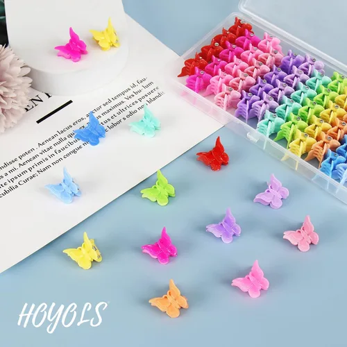 Miniatura 7 de HOYOLS Mini pinzas para el cabello de mariposa, pinzas pequeñas Y2K para mujeres y adolescentes, bonitos accesorios de cabello de los años 90