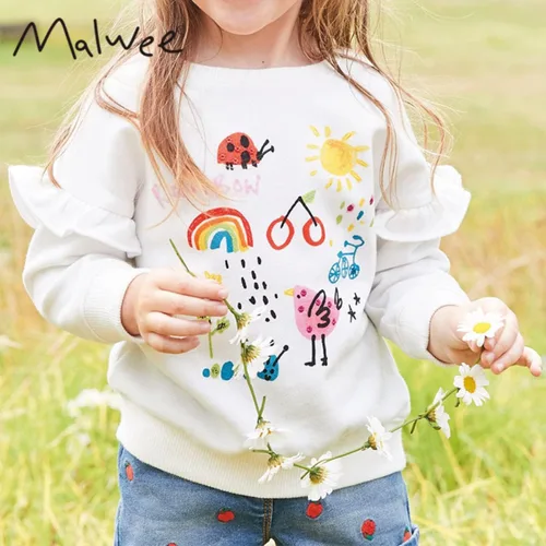 Miniatura 7 de Sudaderas para niñas pequeñas, cuello redondo, sin botones, de manga larga, para invierno, casual, ropa 2T-7T, Dinosaurio