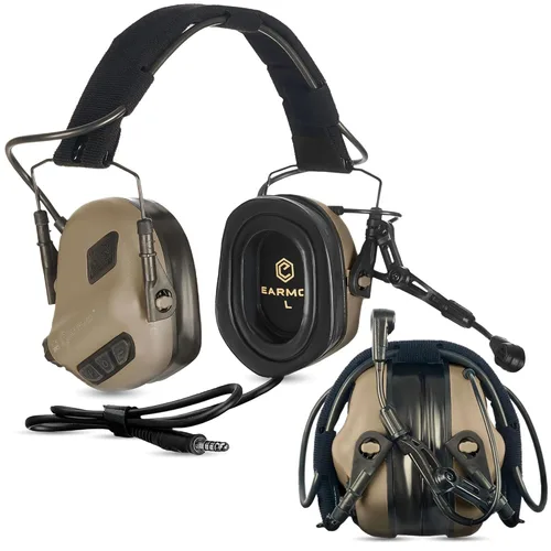 Miniatura 6 de EARMOR Auriculares tácticos M32 para caza y disparo con micrófono, amplificación de sonido, chaqueta Nato TP120, color negro Oscuro