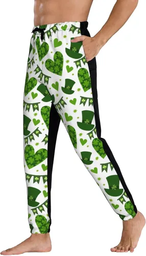 Miniatura 4 de St. Patrick's Day Clover Leaves Sweatpants Men's Breathable Baggy Trousers Durable Jogging Pants