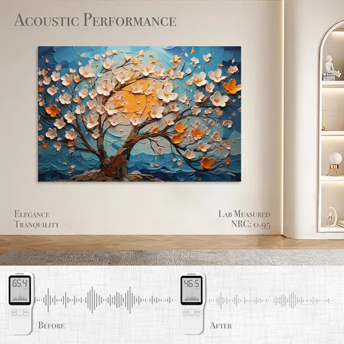 Miniatura 7 de Soon Global Paneles acústicos de pared, paneles acústicos artísticos de 72 x 48 pulgadas, paneles acústicos decorativos, paneles de pared acústicos