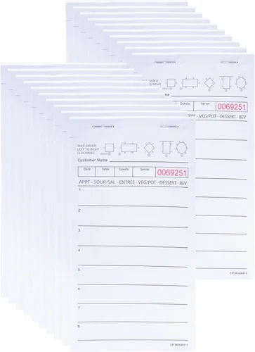 DGBDPACK Talonarios de Cheques de Invitados EP-3632-1 (20 Talonarios), Total 1000 Talonarios Rosa para Camarera, Fichas de Pedidos de Servidor