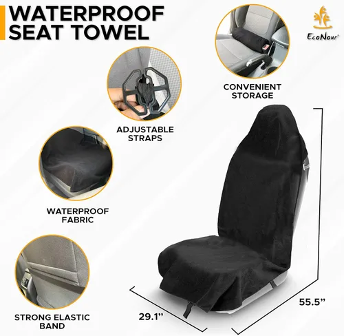 Miniatura 5 de EcoNour Toalla de Sudor Funda de Asiento de Coche con Almohadilla de Hombro para Cinturón Protector de Asiento Lavable para el Sudor, Comida