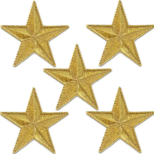 Miniatura 21 de Laughing Lizards Parches bordados con estrellas para planchar para ropa, chaquetas, mochilas y decoraciones (negro, 1 pulgada)