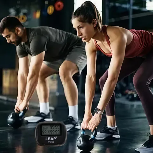 Miniatura 2 de Temporizador de intervalos para HIIT Run Boxing Yoga – Pantalla LCD de vibración y alarma, cronómetro, temporizador de repetición para entrenamiento