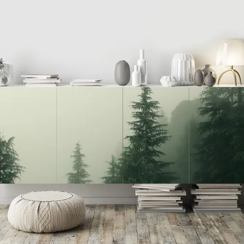 Miniatura 4 de SIGNFORD - Papel tapiz de bosque brumoso removible para dormitorio o sala de estar, 66 x 96 pulgadas Bosque-2001-y34