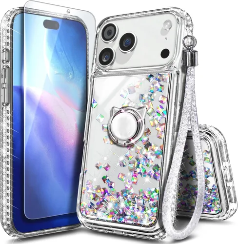 Miniatura 39 de NGB Diseñada para Funda de Teléfono iPhone 11, Morado/Azul Funda Bonita con Purpurina Líquida Brillante para Mujeres Niñas Niños con Protector